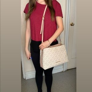 Michael Kors Monogram Logo Satchel Shoulder Bag